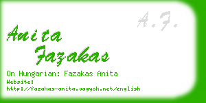 anita fazakas business card